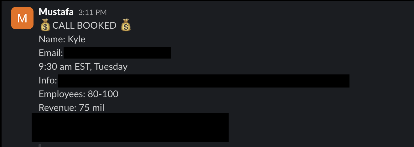 Protected booked-call notification 11