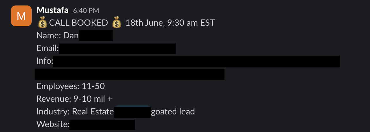 Protected booked-call notification 15