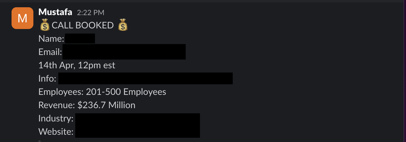 Protected booked-call notification 25