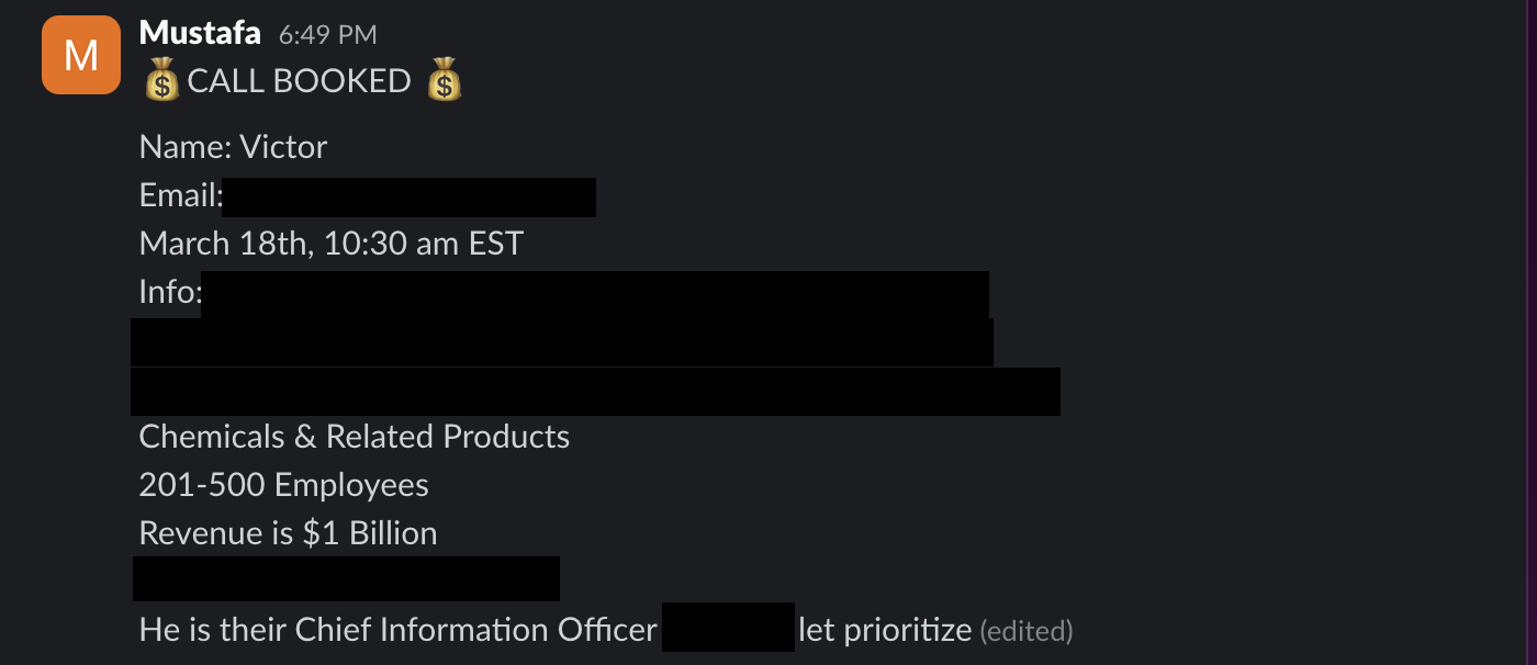 Protected booked-call notification 35