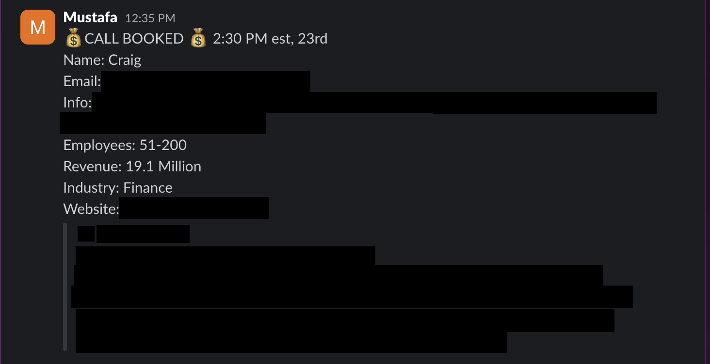 Protected booked-call notification 40