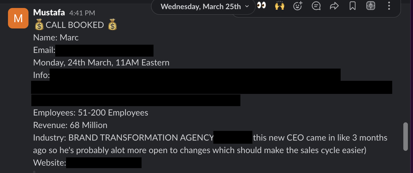 Protected booked-call notification 42