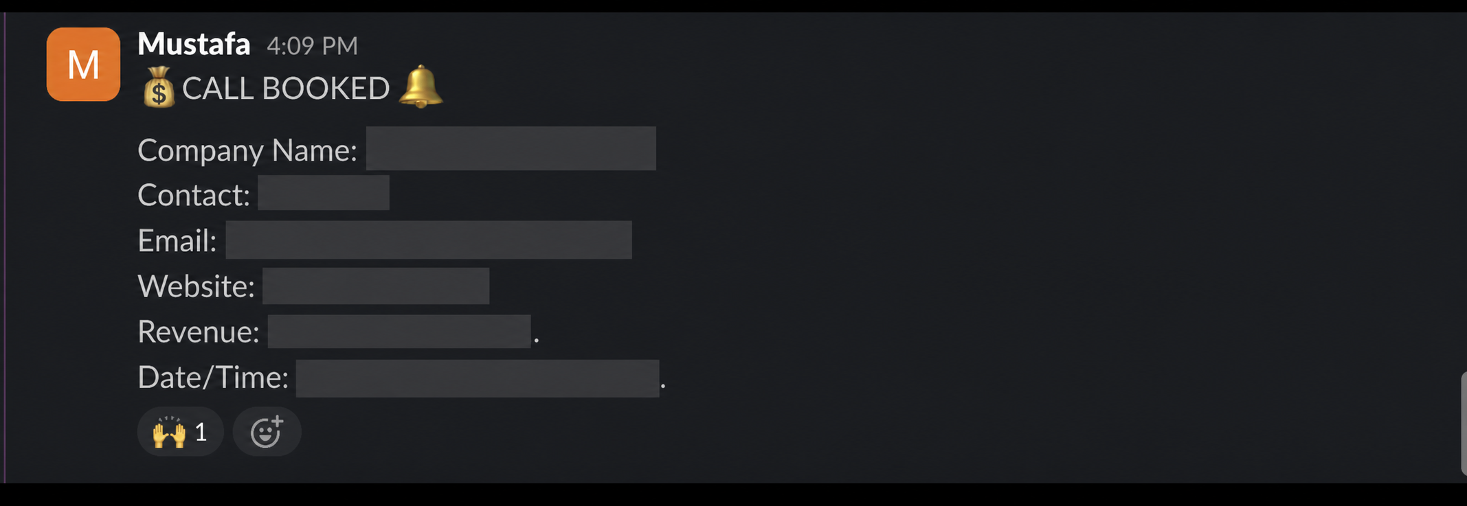 Protected booked-call notification 4