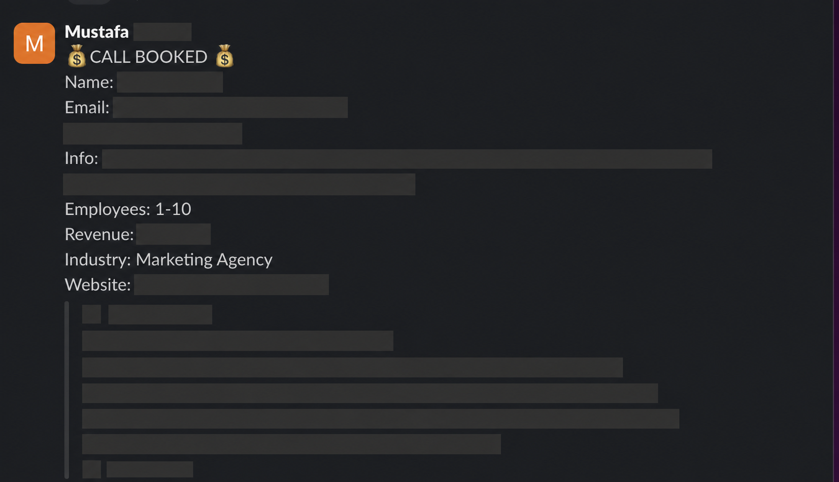 Protected booked-call notification 10