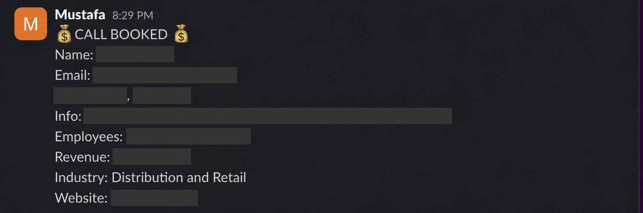 Protected booked-call notification 12