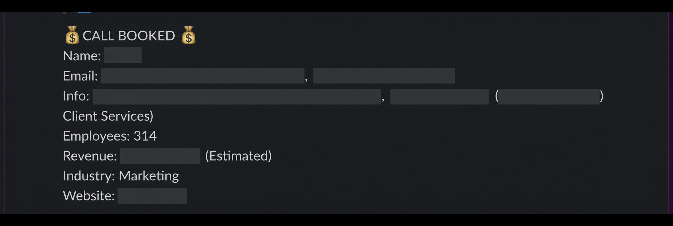 Protected booked-call notification 14