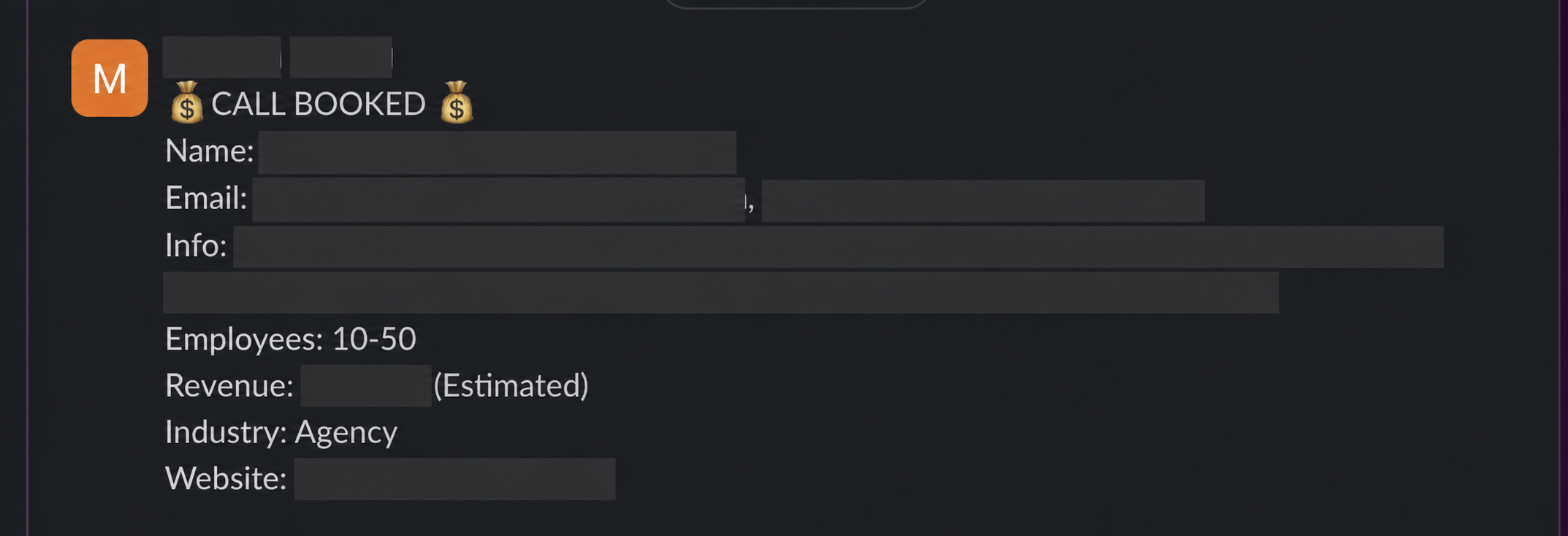 Protected booked-call notification 18