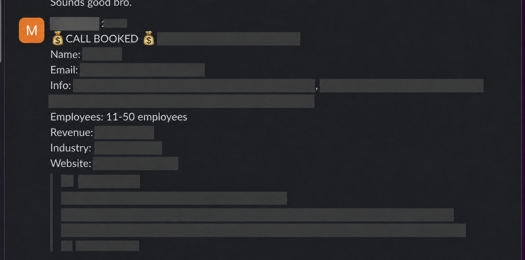 Protected booked-call notification 36
